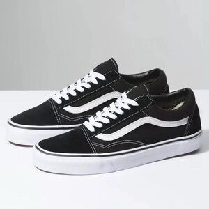 Vans Black & White Low-Top Skate Shoes